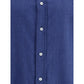 Brunello Cucinelli Blue Cotton Dress Shirt
