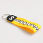 Dolce & Gabbana Yellow Logo Polyester Silver Brass Holder Keychain Keyring