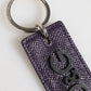 Dolce & Gabbana Violet Leather Logo Metal Ring Men Keychain Keyring