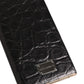 Dolce & Gabbana Black Leather Embossed Exotic 3000mAh  Power Bank Charger USB