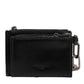 Dolce & Gabbana Black Leather Zip Logo Keyring Coin Purse Keyring Wallet
