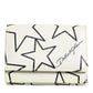 Dolce & Gabbana White Leather Trifold DG Star Print Card Holder Wallet