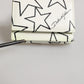 Dolce & Gabbana White Leather Trifold DG Star Print Card Holder Wallet