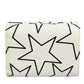 Dolce & Gabbana White Leather Trifold DG Star Print Card Holder Wallet
