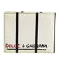 Dolce & Gabbana White Leather DG Crown Royals Bifold Card Holder Wallet
