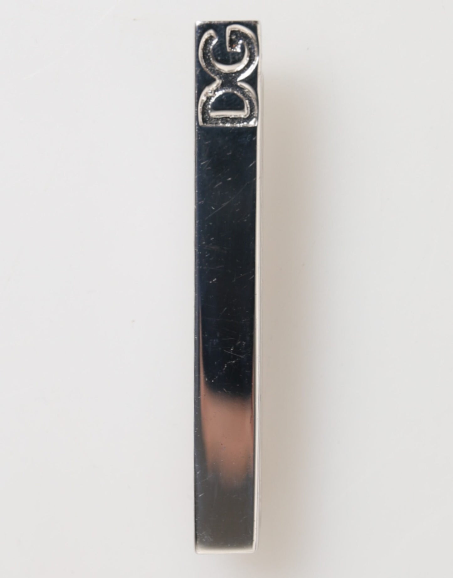 Dolce & Gabbana Silver Tone Brass Logo Branded Men Accessory Tie Clip Bar Mens Tie Clip