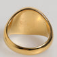 Dolce & Gabbana Gold Tone Real Brass Round Red DG Logo Men Ring