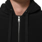 Dolce & Gabbana Black Cotton Quilted Studded Sleeve Hoodie Jacket