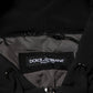 Dolce & Gabbana Black Cotton Quilted Studded Sleeve Hoodie Jacket