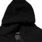 Dolce & Gabbana Black Cotton Quilted Studded Sleeve Hoodie Jacket