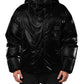 Dolce & Gabbana Black Logo Full Zip Hooded Quilted Jacket