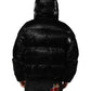 Dolce & Gabbana Black Logo Full Zip Hooded Quilted Jacket