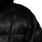 Dolce & Gabbana Black Monogram Logo Puffer Nylon Hooded Jacket