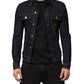 Dolce & Gabbana Indigo Blue Denim Slim Fit Logo Patch Jacket