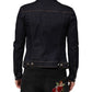 Dolce & Gabbana Indigo Blue Denim Slim Fit Logo Patch Jacket