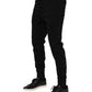 Dolce & Gabbana Black Cotton Jogger Jogging Men Trouser Pants