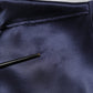 Dolce & Gabbana Navy Silk Long Sleeve Mandarin Collar Shirt