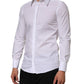 Dolce & Gabbana White Cotton MARTINI Long Sleeve Dress Shirt