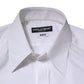 Dolce & Gabbana White Cotton MARTINI Long Sleeve Dress Shirt