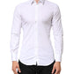 Dolce & Gabbana White GOLD Cotton Long Sleeves Dress Men Shirt