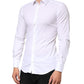 Dolce & Gabbana White GOLD Cotton Long Sleeves Dress Men Shirt
