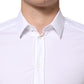 Dolce & Gabbana White GOLD Cotton Long Sleeves Dress Men Shirt