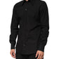 Dolce & Gabbana Black MARTINI Slim Fit Dress Formal Men Shirt