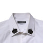 Dolce & Gabbana White Cotton Crown Collar GOLD Formal Shirt