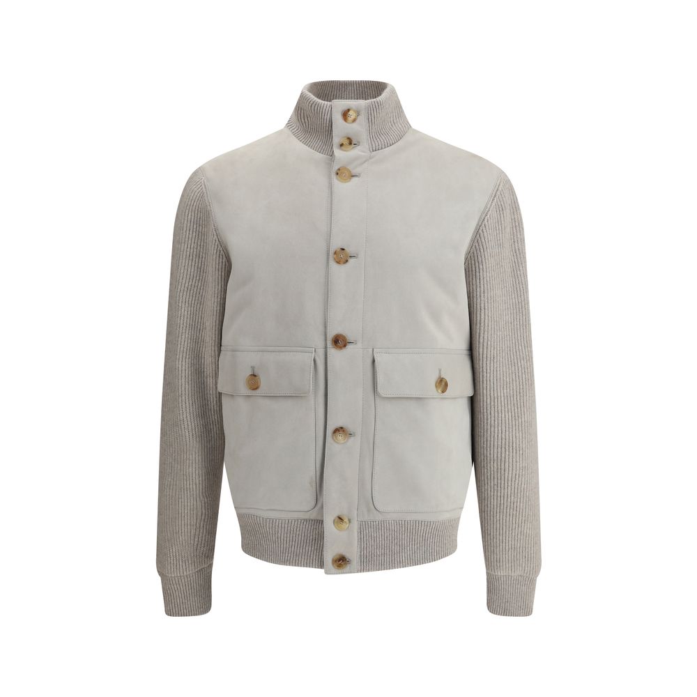 Brunello Cucinelli Suede Jacket Mens Jacket
