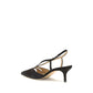 Francesco Russo Black Calf Leather Bos Taurus Mid Heel Pumps