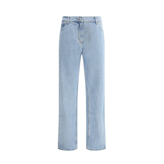 Magda Butrym Blue Cotton Straight-Leg Jeans