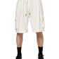 Dolce & Gabbana White Cotton Cargo Bermuda Sweatshorts Shorts