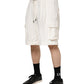Dolce & Gabbana White Cotton Cargo Bermuda Sweatshorts Shorts