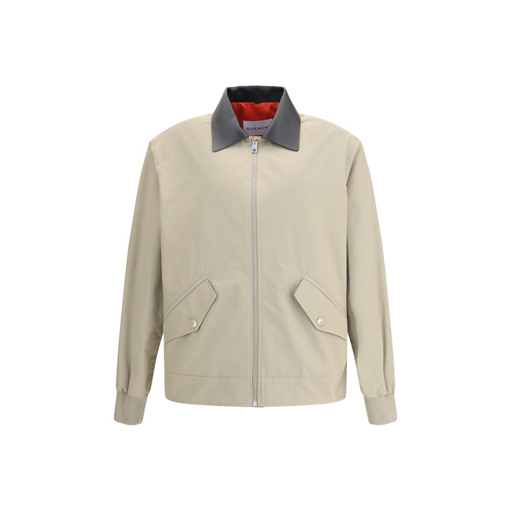 Givenchy Cotton Harrington Jacket with leather details Mens Jacket