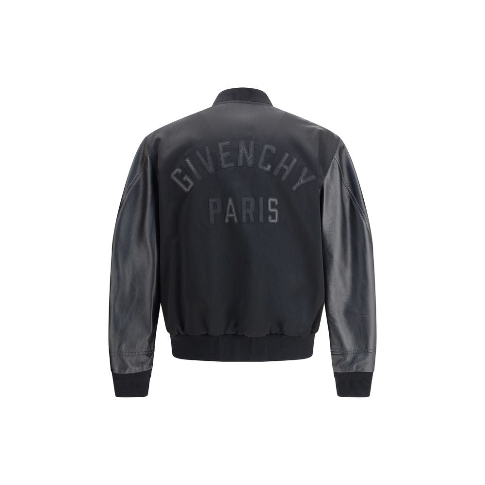 Givenchy Leather and satin bomber Jacket Mens Jacket