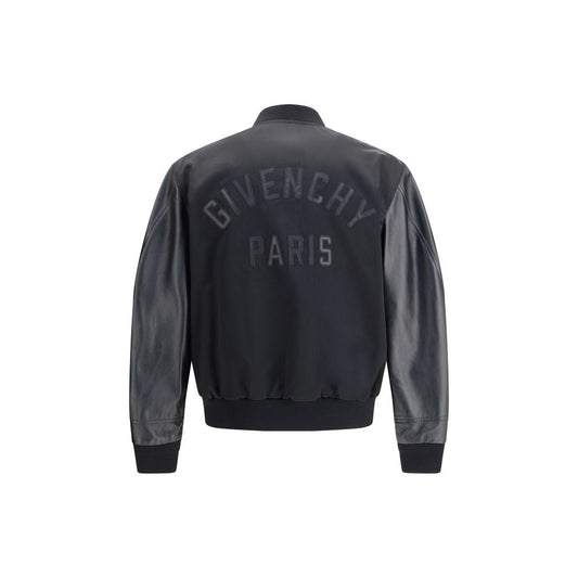 Givenchy Leather and satin bomber Jacket Mens Jacket