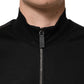 Dolce & Gabbana Black Cotton Logo Full Zip Men Bomber Jacket