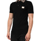 Dolce & Gabbana Black Cotton Leopard Collar Polo T-shirt
