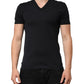 Dolce & Gabbana Black Cotton Plain V-Neck Men Shirt T-shirt
