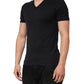 Dolce & Gabbana Black Cotton Plain V-Neck Men Shirt T-shirt