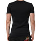 Dolce & Gabbana Black Cotton Plain V-Neck Men Shirt T-shirt