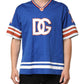 Dolce & Gabbana Blue Cotton DG Logo Mesh Jersey T-shirt Mens T-Shirt