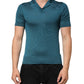 Dolce & Gabbana Teal Blue Silk Collar Short Sleeve Polo T-shirt