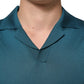 Dolce & Gabbana Teal Blue Silk Collar Short Sleeve Polo T-shirt