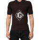 Dolce & Gabbana Brown Wool Logo Embroidered Men Polo T-shirt