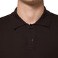 Dolce & Gabbana Brown Wool Logo Embroidered Men Polo T-shirt