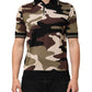 Dolce & Gabbana Camouflage Brown Silk Military Polo T-shirt