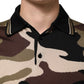 Dolce & Gabbana Camouflage Brown Silk Military Polo T-shirt