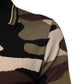 Dolce & Gabbana Camouflage Brown Silk Military Polo T-shirt