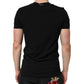 Dolce & Gabbana Black Cotton Slim Fit Men V-Neck Shirt T-shirt